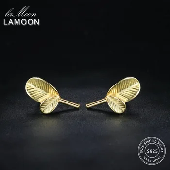 LAMOON 2017 New Vivid Leaves with Texture 100% 925 Sterling Silver Earrings Gold Color Fine Jewerly/Jewellery For Women LMEY227
LAMOON 2017 New Vivid Leaves with Texture 100% 925 Sterling Silver Earrings Gold Color Fine Jewerly/Jewellery For Women LMEY227