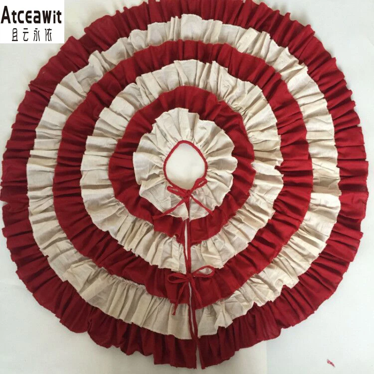 127cm Linen red pleat skirt Christmas Tree Skirts Folding cake skirt Merry Christmas for Home Tree Skirts New Year Decoration
127cm Linen red pleat skirt Christmas Tree Skirts Folding cake skirt Merry Christmas for Home Tree Skirts New Year Decoration