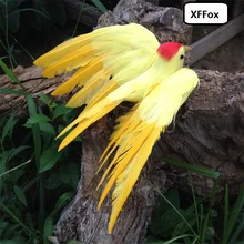 Simulação bonito asas de espuma modelo de cabeça de pássaro vermelho & peles yellow bird toy presente sobre 22 cm xf0550(China)