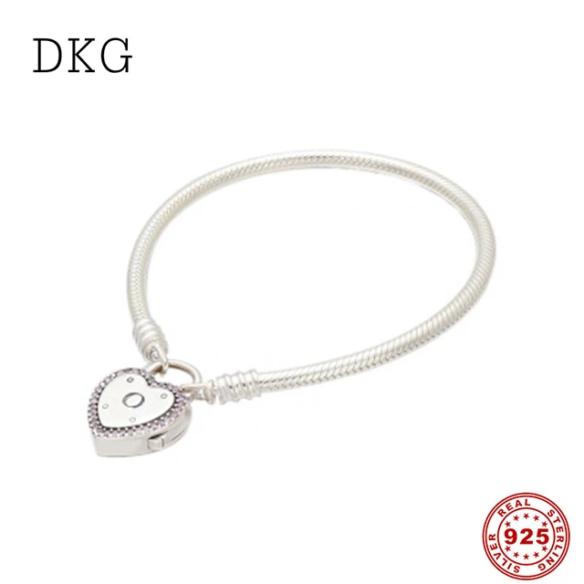Real 925 Sterling Silver Fashion Shine Valentine's Oath Lock Snake Bone Chain Fit for Original Women's Bracelet DIY Jewelry
Real 925 Sterling Silver Fashion Shine Valentine's Oath Lock Snake Bone Chain Fit for Original Women's Bracelet DIY Jewelry