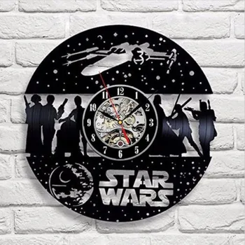 Black Round Star Wars CD Vinyl Record Wall Clock Hollow Creative Timepiece Art CD Clock 3D Decorative Hanging Watches LED Light
Black Round Star Wars CD Vinyl Record Wall Clock Hollow Creative Timepiece Art CD Clock 3D Decorative Hanging Watches LED Light