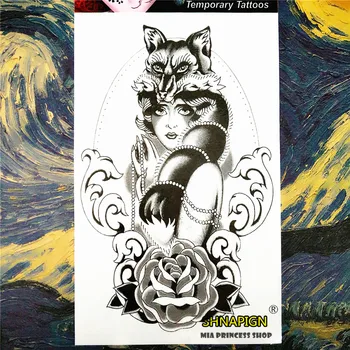 SHNAPIGN Black Fox Spirit Temporary Tattoo Body Art, 12*20cm Flash Tattoo Stickers, Waterproof Fake Henna Tatoo Wall Sticker
SHNAPIGN Black Fox Spirit Temporary Tattoo Body Art, 12*20cm Flash Tattoo Stickers, Waterproof Fake Henna Tatoo Wall Sticker