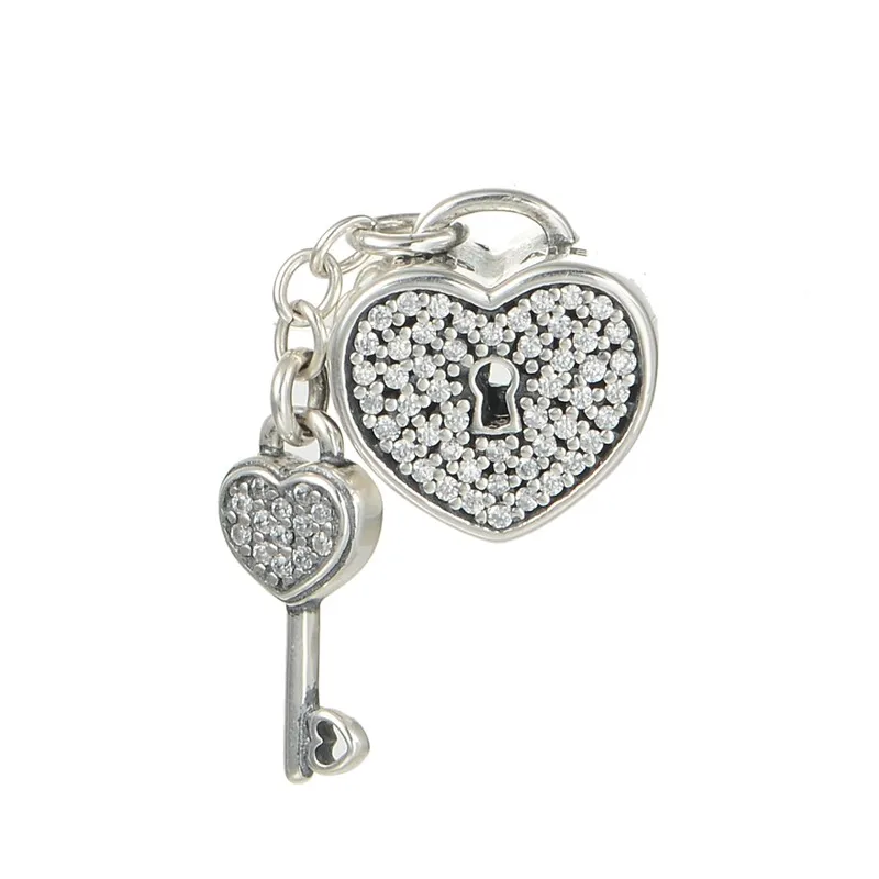 Authentic 925 Sterling Silver Charm Clear CZ Lock of Love Key Beads for Jewelry Making Fits Original Charms Bracelet Berloque
Authentic 925 Sterling Silver Charm Clear CZ Lock of Love Key Beads for Jewelry Making Fits Original Charms Bracelet Berloque