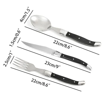 3pcs/set Laguiole Style Stainless Steel Tableware Black Wood Kitchen Cutlery Wedding Party Dinner Set Steak Knives Forks Spoon
3pcs/set Laguiole Style Stainless Steel Tableware Black Wood Kitchen Cutlery Wedding Party Dinner Set Steak Knives Forks Spoon
