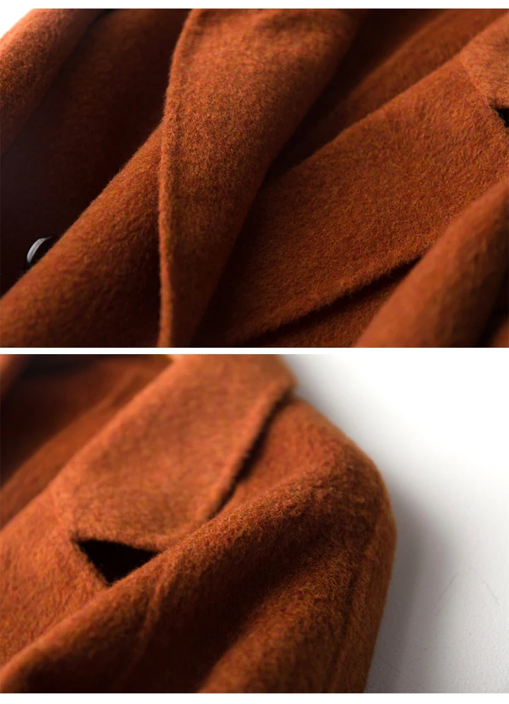 Spring Winter Wool Coat Women Double-sided Cashmere Jacket Thickening Joker Lady's Alpaca Clothing Drop Shoulder England Style (10)