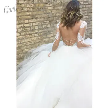 Custom Made Vestido de Noiva Excellent Tulle Bateau Neckline Long Sleeves A-line Wedding Dress 2019 Bridal Gown Robe De Mariee
Custom Made Vestido de Noiva Excellent Tulle Bateau Neckline Long Sleeves A-line Wedding Dress 2019 Bridal Gown Robe De Mariee