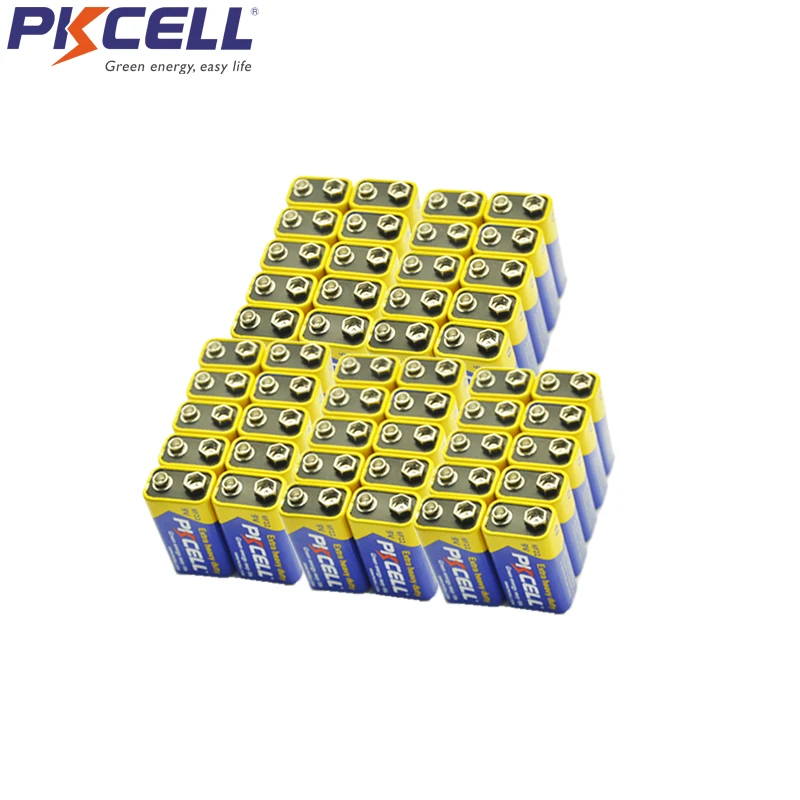 40pcs PKCELL 9V Battery 6F22 Super Heavy Duty Batteries For Telecontrol toys, smoke alarms, wireless microphones
40pcs PKCELL 9V Battery 6F22 Super Heavy Duty Batteries For Telecontrol toys, smoke alarms, wireless microphones