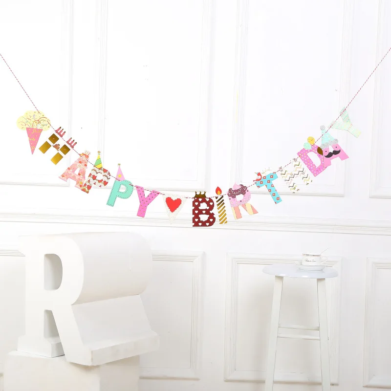 Decorative Bunting Birthday Party Bunting Paper Bunting Birthday Party Flower Colored cartoon Letters
Decorative Bunting Birthday Party Bunting Paper Bunting Birthday Party Flower Colored cartoon Letters