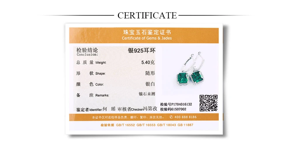silver emerald earrings CAE01997SB-1 (2)