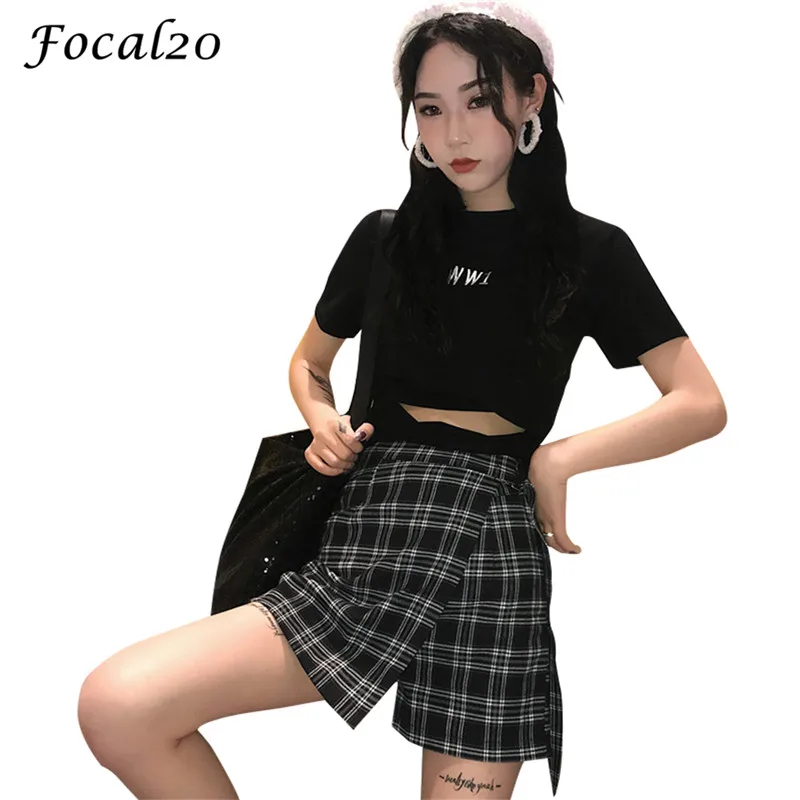 Focal20 Streetwear Plaid Irregular Women Skirt Shorts Lace-up High Waist Casual Loose Shorts
Focal20 Streetwear Plaid Irregular Women Skirt Shorts Lace-up High Waist Casual Loose Shorts