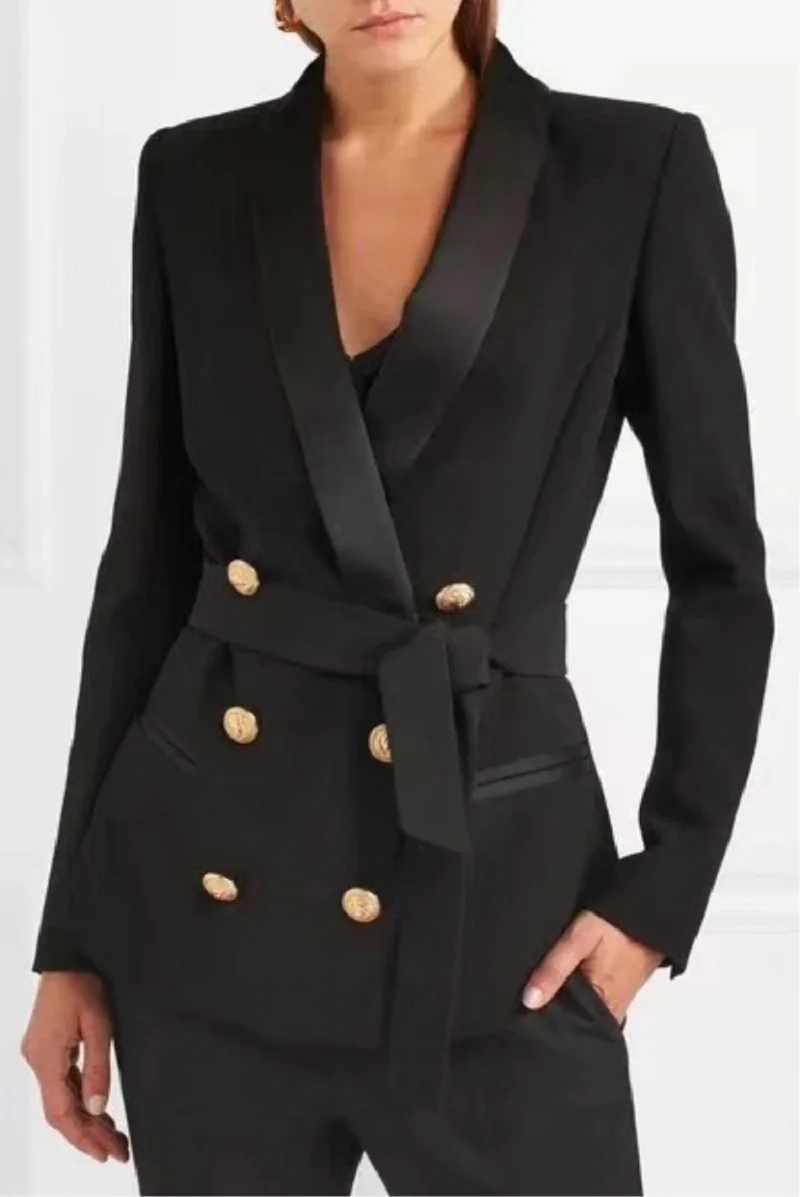 Autumn Winter Elegant Formal Jacket Coat Women 2018 Double Breasted Lion Buttoms Ladies Designer Office Jackets Belt Clothes
Autumn Winter Elegant Formal Jacket Coat Women 2018 Double Breasted Lion Buttoms Ladies Designer Office Jackets Belt Clothes