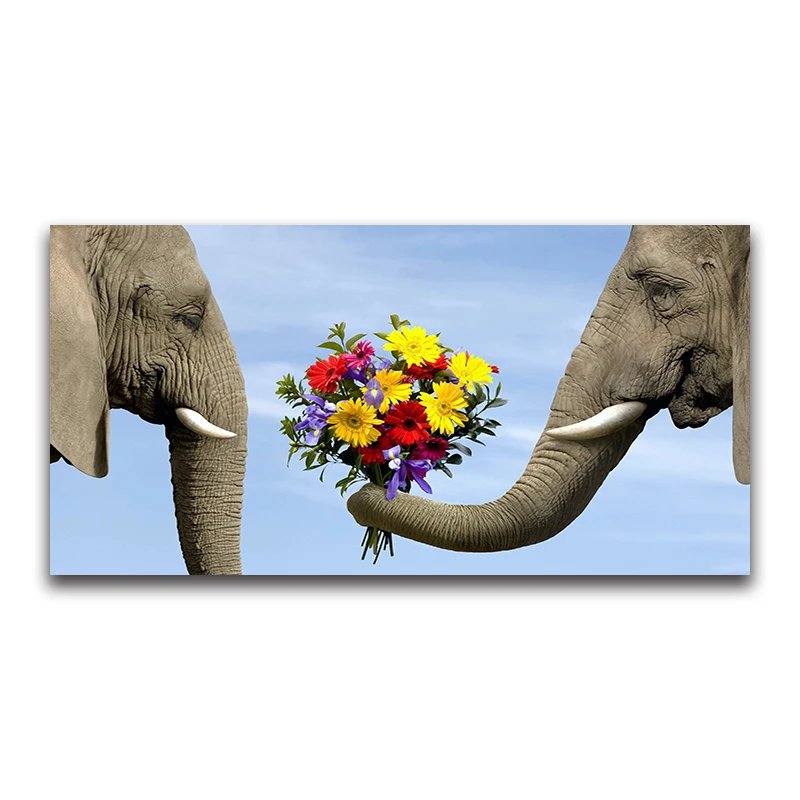 Full square Diamond painting Cross stitch Elephant lovers DIY Diamond embroidery chrysanthemum full round Diamond mosaic flowers