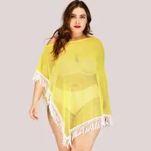 Mulheres que Banham Cover Up Swimsuit Swimwear Crochê Bata Praia Cover Up vestido de festa curto verão sexy clube mulheres se vestem mais tamanho # s(China)