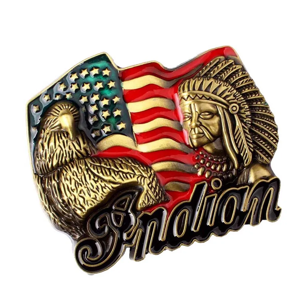 Indian Chief Eagle Engraved Western Cowboy Rodeo Mens Womens Motorcycle Biker Belt Buckle Accessory Gift