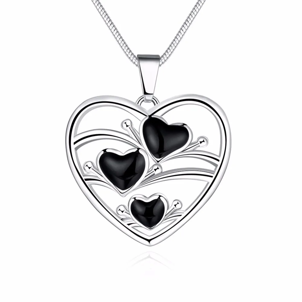 2017 heart smooth bright baking finish sd003# silver plated women necklaces | Украшения и аксессуары