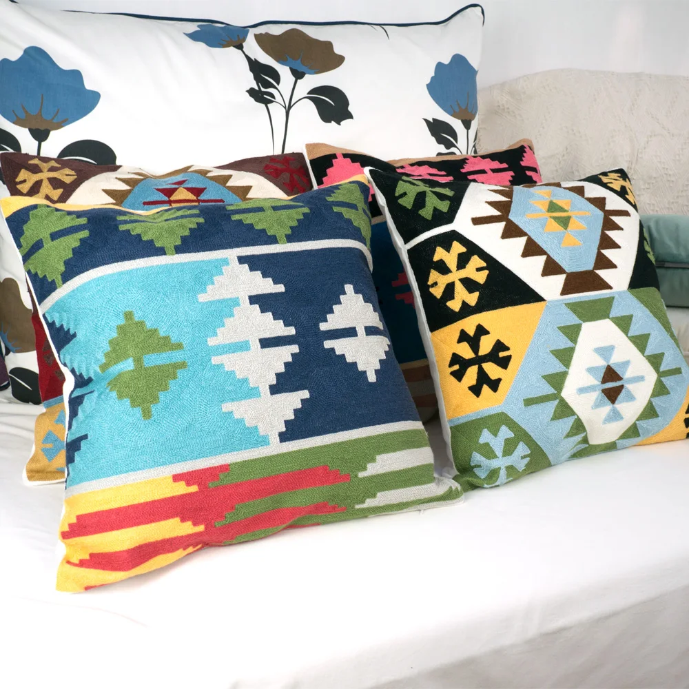 National Kilim Cushion Cover Embroidery Throw Pillow Cover For Sofa Car Chair Cushion Case Decorative 45x45cm Without Stuffing
National Kilim Cushion Cover Embroidery Throw Pillow Cover For Sofa Car Chair Cushion Case Decorative 45x45cm Without Stuffing