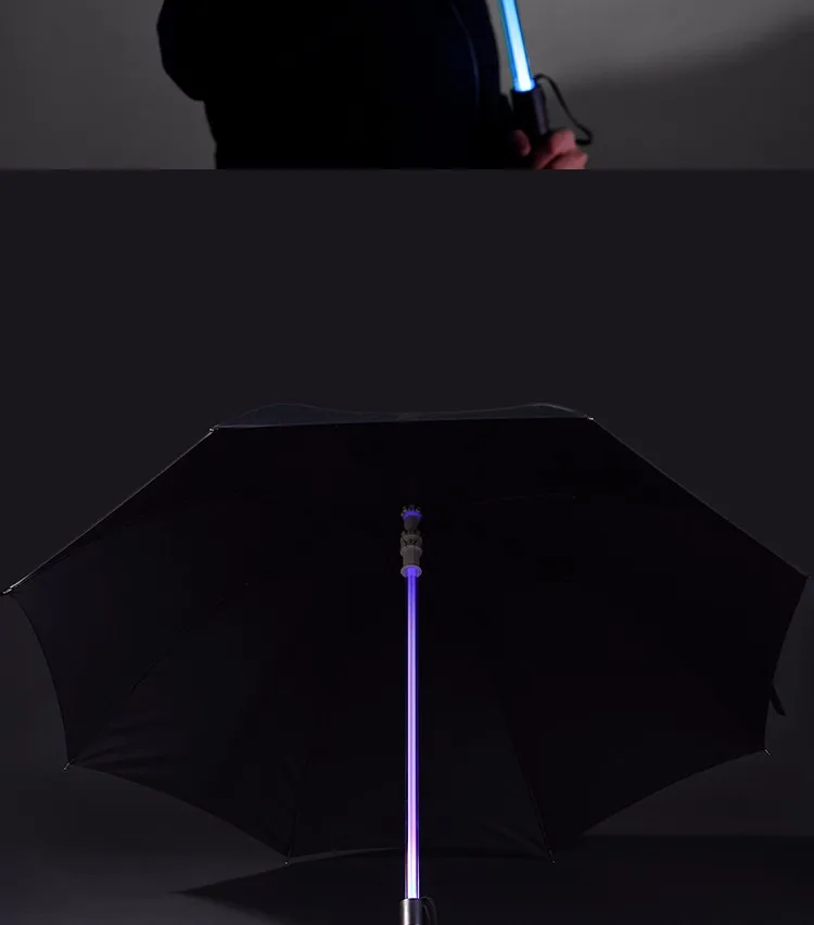 7 Colors LED Star Wars Umbrella Golf Umbrella Rain Men Women Light Flash Night Protection Car FlashLight Transparent Umbrella