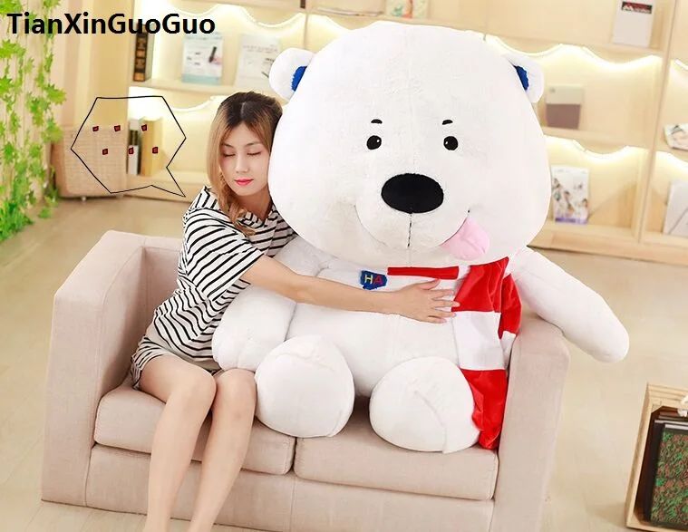 stuffed toy lovely scarf white polar bear large 100cm plush toy soft doll hugging pillow birthday gift h2996
stuffed toy lovely scarf white polar bear large 100cm plush toy soft doll hugging pillow birthday gift h2996