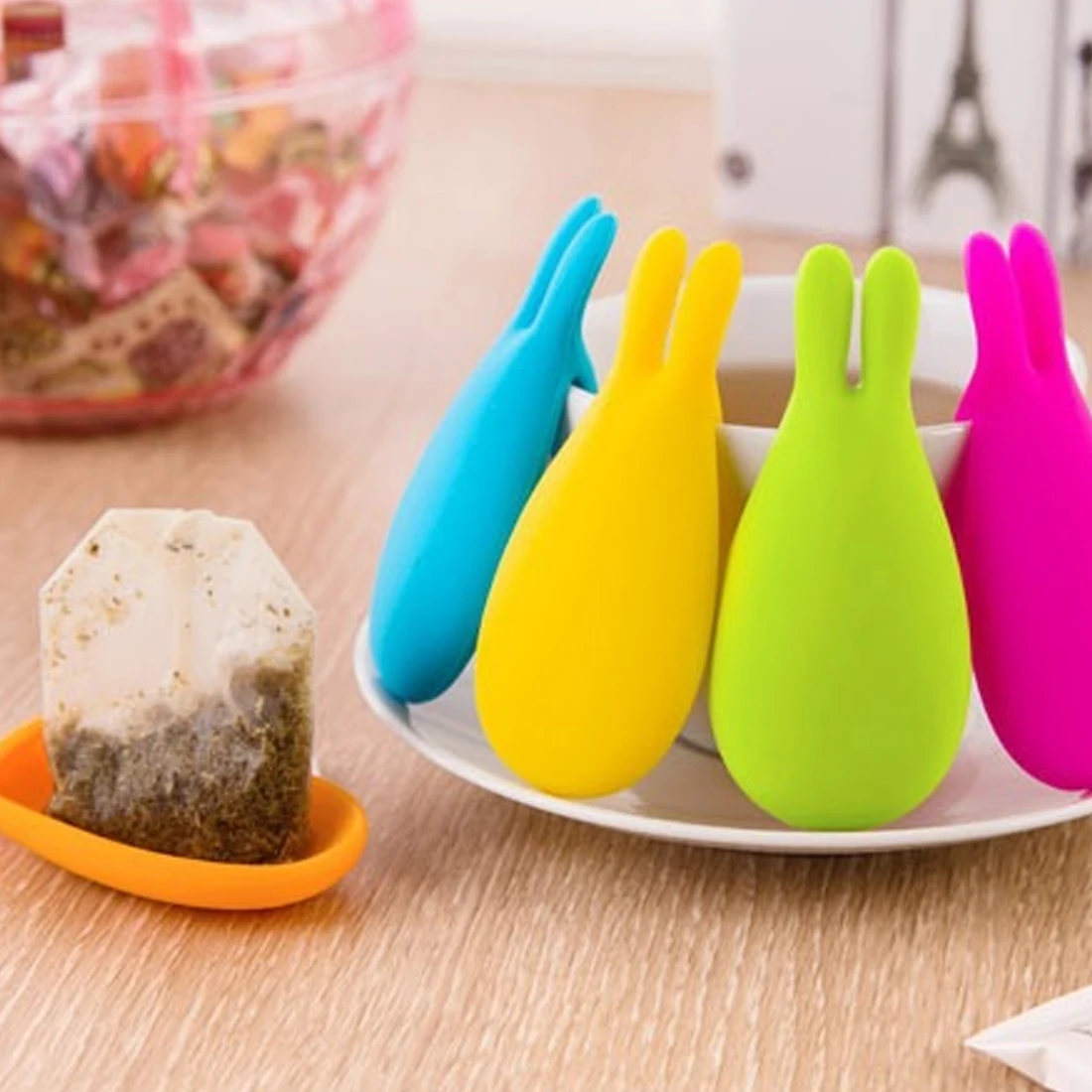 NEW Lovely Rabbit Shape Silicone Tea Bag Holder Cup Mug Hanging Tool Tea Tools Silicone Cup Mug Hanging Tool Coffee Spoon Holder
NEW Lovely Rabbit Shape Silicone Tea Bag Holder Cup Mug Hanging Tool Tea Tools Silicone Cup Mug Hanging Tool Coffee Spoon Holder