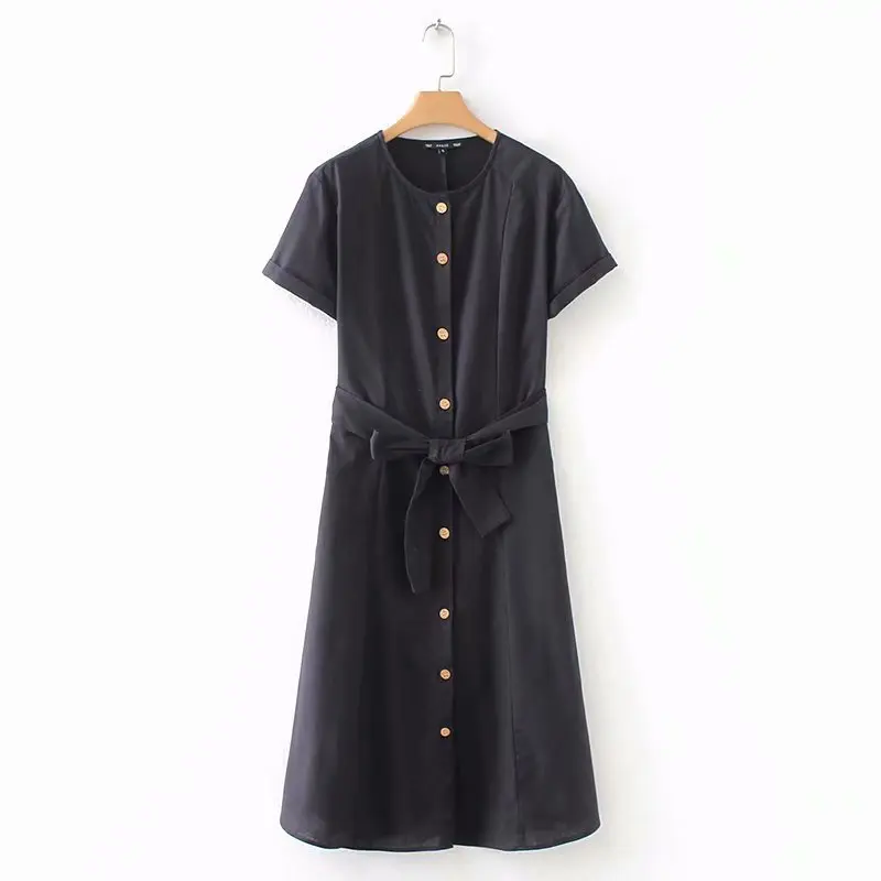 2018 women vintage short sleeve o neck single breasted midi dress ladies vestidos chic brand bowknot sashes casual dresses DS919
2018 women vintage short sleeve o neck single breasted midi dress ladies vestidos chic brand bowknot sashes casual dresses DS919