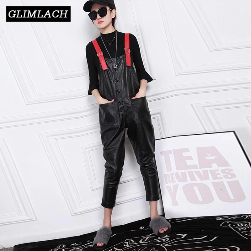 European Slim Womens Jumpsuit High Quality Real Leather Overalls Pants Fashion Black Sheepskin Jumpsuit Female Plus Size M-3XL
European Slim Womens Jumpsuit High Quality Real Leather Overalls Pants Fashion Black Sheepskin Jumpsuit Female Plus Size M-3XL