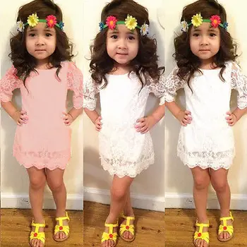 2016 Hot-selling 1pcs Baby Kid Girls Princess Lace Hollow Out Party Wedding Dress Half Sleeve Dresses
2016 Hot-selling 1pcs Baby Kid Girls Princess Lace Hollow Out Party Wedding Dress Half Sleeve Dresses