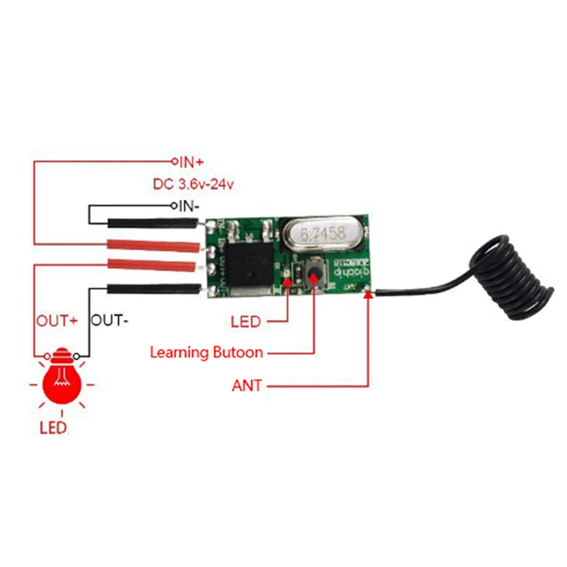 1Pcs 433Mhz RF Relay Receiver Universal Wireless Remote Control Switch Micro Module
1Pcs 433Mhz RF Relay Receiver Universal Wireless Remote Control Switch Micro Module