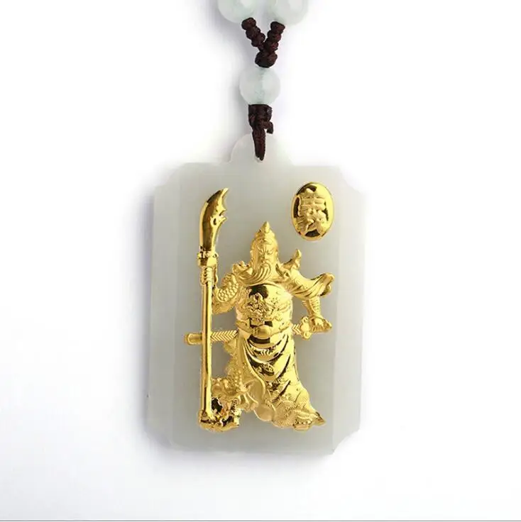 Natural HeTian Yu 100% Pure Solid 18 Gold inlaid GuanGong Lucky Pendant free Necklace + Certificate Fashion Fine Jewelry
Natural HeTian Yu 100% Pure Solid 18 Gold inlaid GuanGong Lucky Pendant free Necklace + Certificate Fashion Fine Jewelry