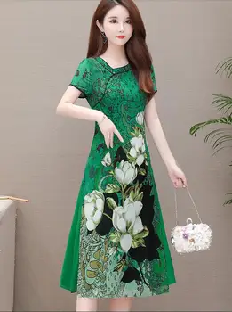 New style cheongsam dress 2019 summer Korean style fashion temperament elegant high-end print dress
New style cheongsam dress 2019 summer Korean style fashion temperament elegant high-end print dress