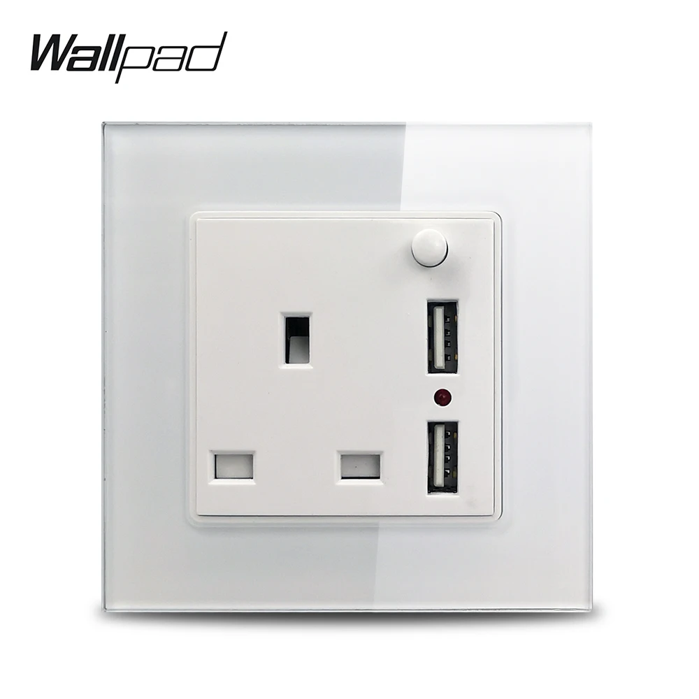 S7 White Black 13A UK BS Tempered Glass Panel Socket with Double USB 2100mA Charging Ports, Wall Power Outlet Plate 3 Pin
S7 White Black 13A UK BS Tempered Glass Panel Socket with Double USB 2100mA Charging Ports, Wall Power Outlet Plate 3 Pin