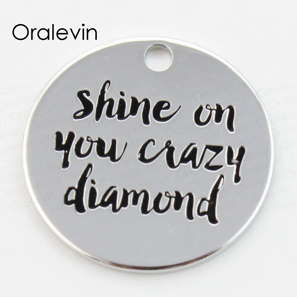 Wholesale Silver SHINE ON YOU CRAZY 22 MM Disc Pendant for DIY Jewelry 10Pcs/lot, #LN205P
Wholesale Silver SHINE ON YOU CRAZY 22 MM Disc Pendant for DIY Jewelry 10Pcs/lot, #LN205P