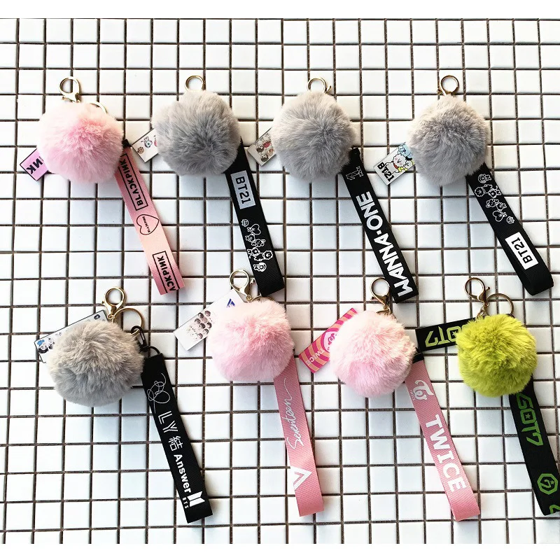 Kpop Bangtan Boys Hairball Keyring Rope Holder BLACKPINK GOT7 TWICE Soft Fur Ball Keychain Bag Charm Pendant Ornaments
Kpop Bangtan Boys Hairball Keyring Rope Holder BLACKPINK GOT7 TWICE Soft Fur Ball Keychain Bag Charm Pendant Ornaments