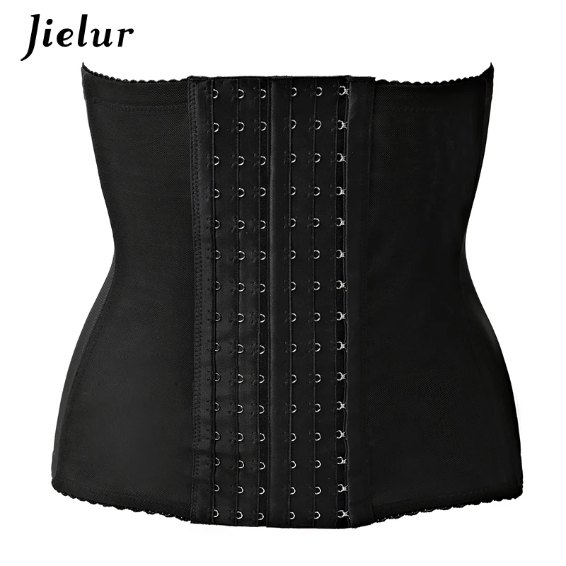 

Jielur Solid Color Women Waist Trainer Corset Black Apricot Slimming Belt Body Shaper Fashion Shapewear Pulling Underwear M-6XL