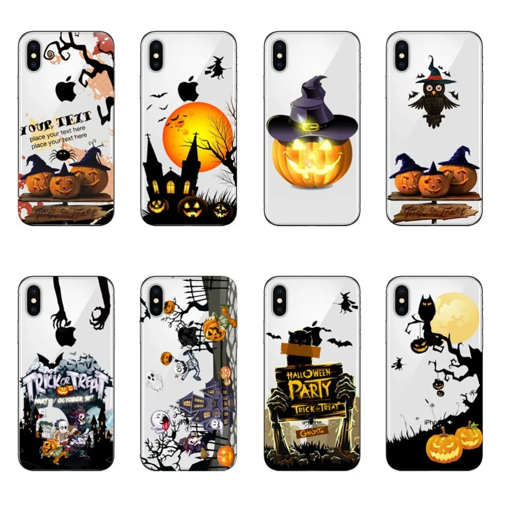 Чехол для iPhone XS MAX XR 6 6s прозрачный силиконовый чехол телефона с рисунком тыквы