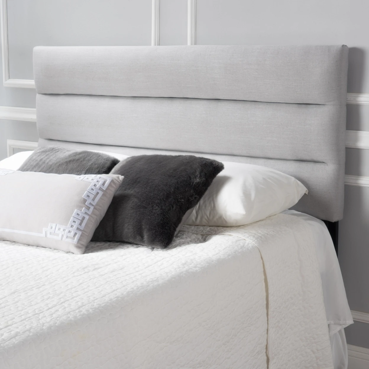 Pyrohiv Light Gray Fabric Full/ Queen Headboard