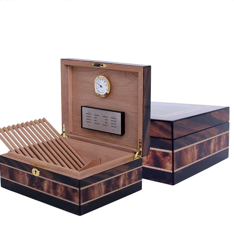 Retro Style Double-deck High Glossy Finish Cuban Removable Tray Cigar Humidor Nice Storage Box W/ Hygrometer, Humidifier
Retro Style Double-deck High Glossy Finish Cuban Removable Tray Cigar Humidor Nice Storage Box W/ Hygrometer, Humidifier