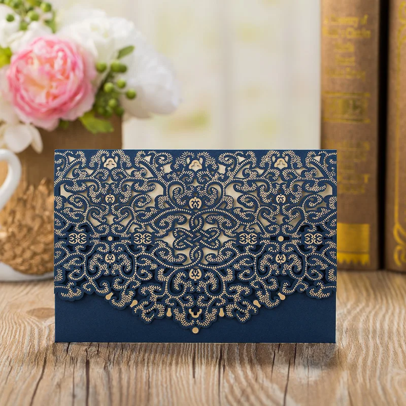1pcs Sample Blue Laser Cut Luxury Wedding Invitation Card Elegant Lace with Envelopes Birthday Wedding Party Favor Decoration
1pcs Sample Blue Laser Cut Luxury Wedding Invitation Card Elegant Lace with Envelopes Birthday Wedding Party Favor Decoration