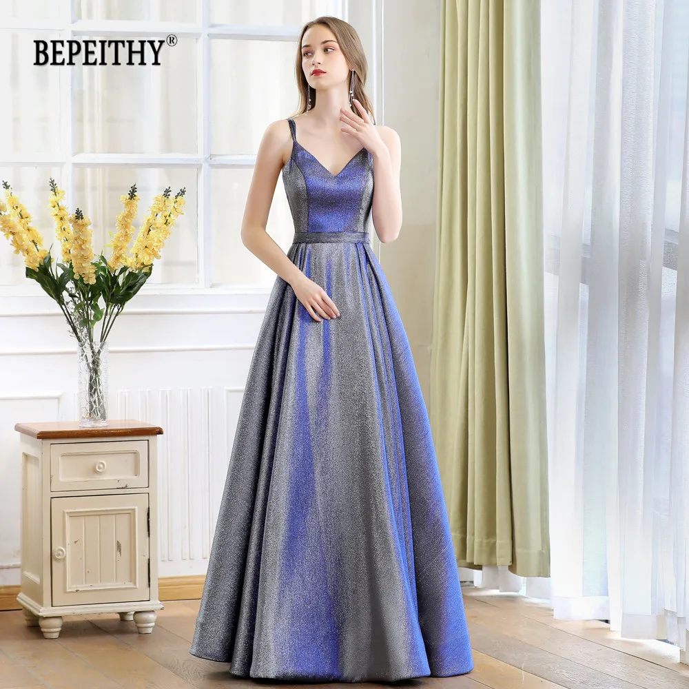 Robe De Soiree Reflective Dress V-neck Long Evening Dress Party Elegant 2020 A Line Shinny Prom Dresses With Belt
Robe De Soiree Reflective Dress V-neck Long Evening Dress Party Elegant 2020 A Line Shinny Prom Dresses With Belt