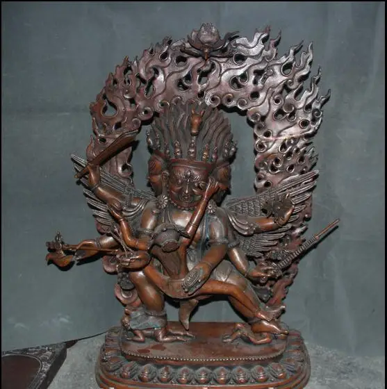 free 27" Tibet Red Copper 3 Head 6 Arms Wrathful Vajrakilaya Phurba Dagger Statue fast
free 27" Tibet Red Copper 3 Head 6 Arms Wrathful Vajrakilaya Phurba Dagger Statue fast