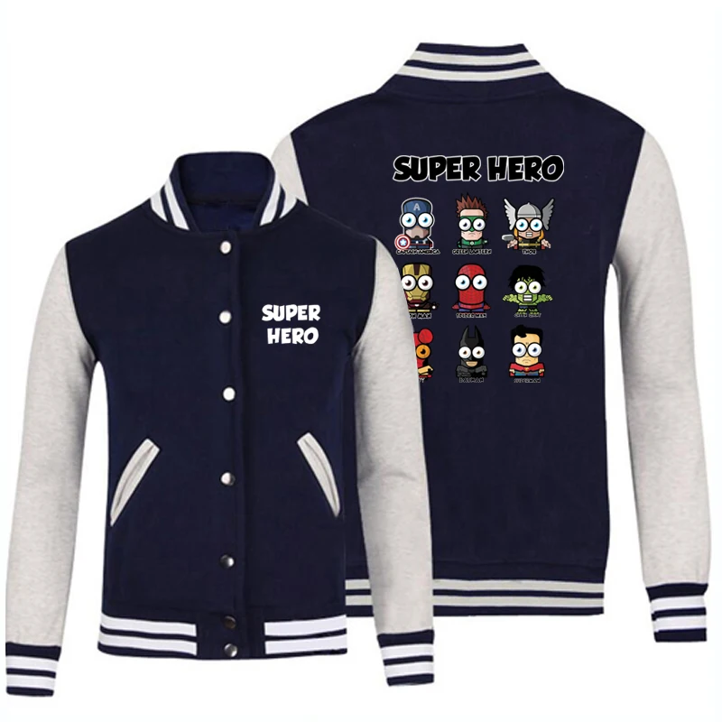 Hot sale 2019 new couples clothing anime Superhero Spiderman baseball sweatshirt jacket men women Captain America Batman hoodie
Hot sale 2019 new couples clothing anime Superhero Spiderman baseball sweatshirt jacket men women Captain America Batman hoodie