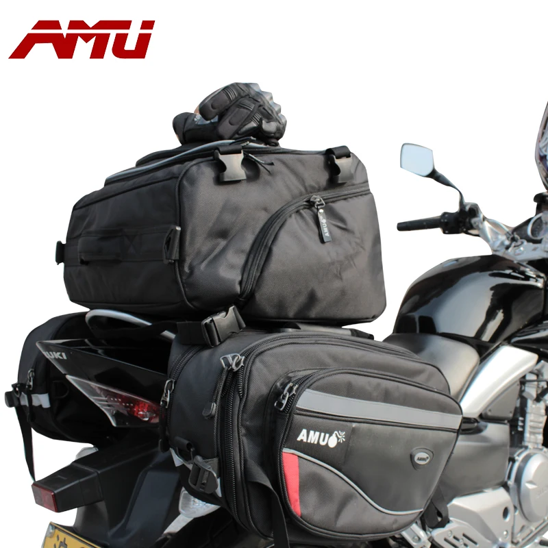 Image 2016 AMU motorcycle BAG rear edging bag motorcycle helmet bag Knight rain tail luggage bags OXFORD CLOTH