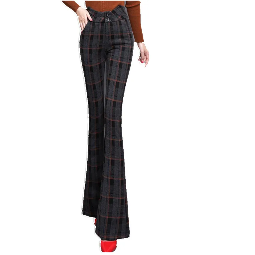 New fahsion thick women high waist woolen plaid office lady skinny wool blends flare pants plus size
New fahsion thick women high waist woolen plaid office lady skinny wool blends flare pants plus size