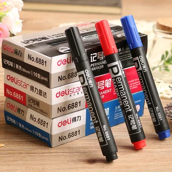 Deli sharpie Permanent marker pen quick-drying no-fading 10pcs student reading writing marker pen office sharpie school supplies
Deli sharpie Permanent marker pen quick-drying no-fading 10pcs student reading writing marker pen office sharpie school supplies