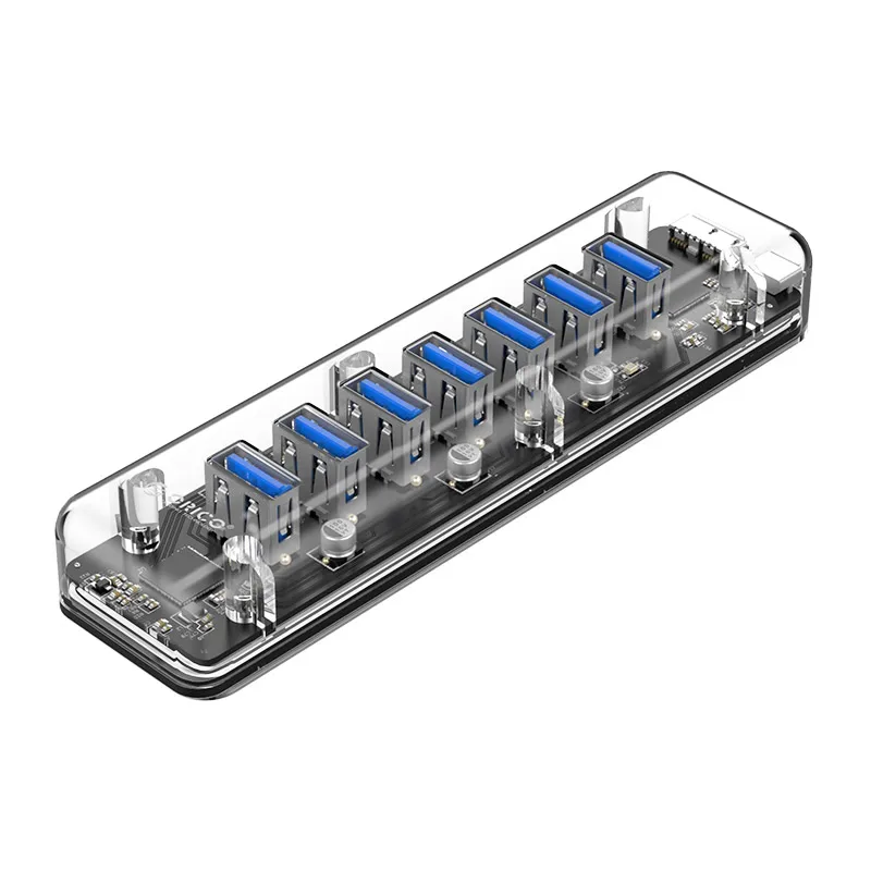 Orico Splitter 7 port USB full transparent hub desktop computer notebook data converter one for seven expander 4 port HUB
Orico Splitter 7 port USB full transparent hub desktop computer notebook data converter one for seven expander 4 port HUB
