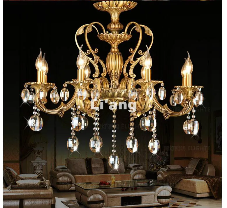 Free Shipping D62cm H65cm Bronze 6L Size K9 Crystal Chandelier Lighting Luxurious Brass Crystal Lamp Lustre AC Chandelier Lights
Free Shipping D62cm H65cm Bronze 6L Size K9 Crystal Chandelier Lighting Luxurious Brass Crystal Lamp Lustre AC Chandelier Lights
