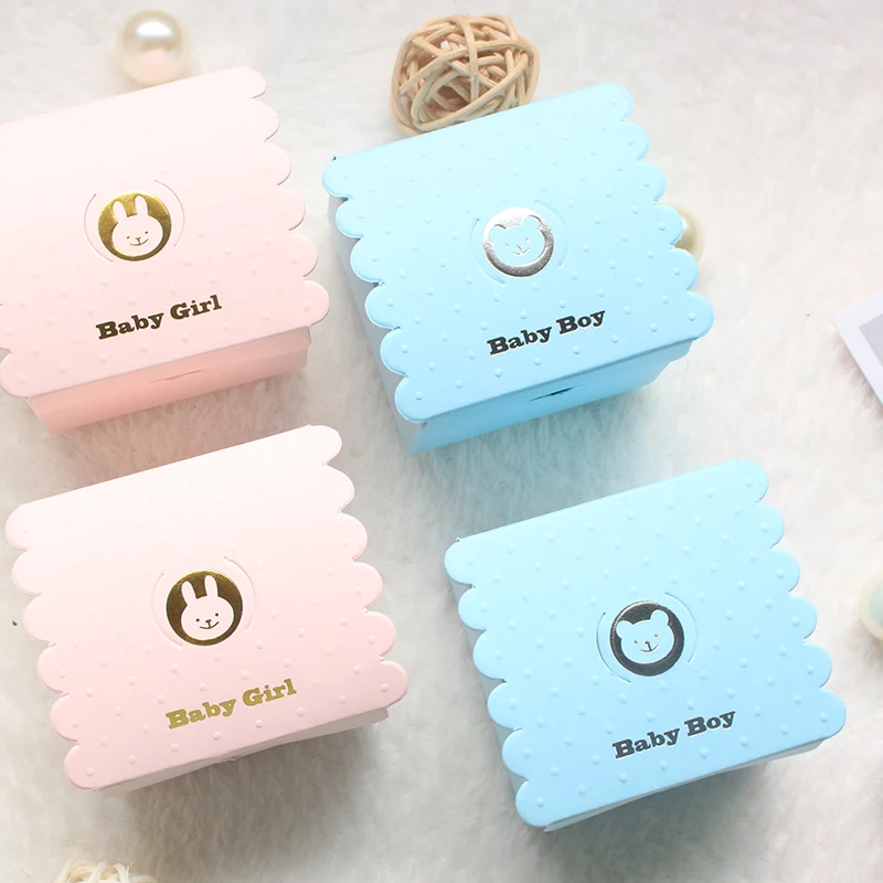 supplies small gift box packaging boy & girl baby shower paper