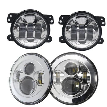 TNOOG chrome 2x 7 inch round 45w led headlamp + 2x 4 inch 30w led fog light for JEEP Wrangler led headlight kit 
TNOOG chrome 2x 7 inch round 45w led headlamp + 2x 4 inch 30w led fog light for JEEP Wrangler led headlight kit