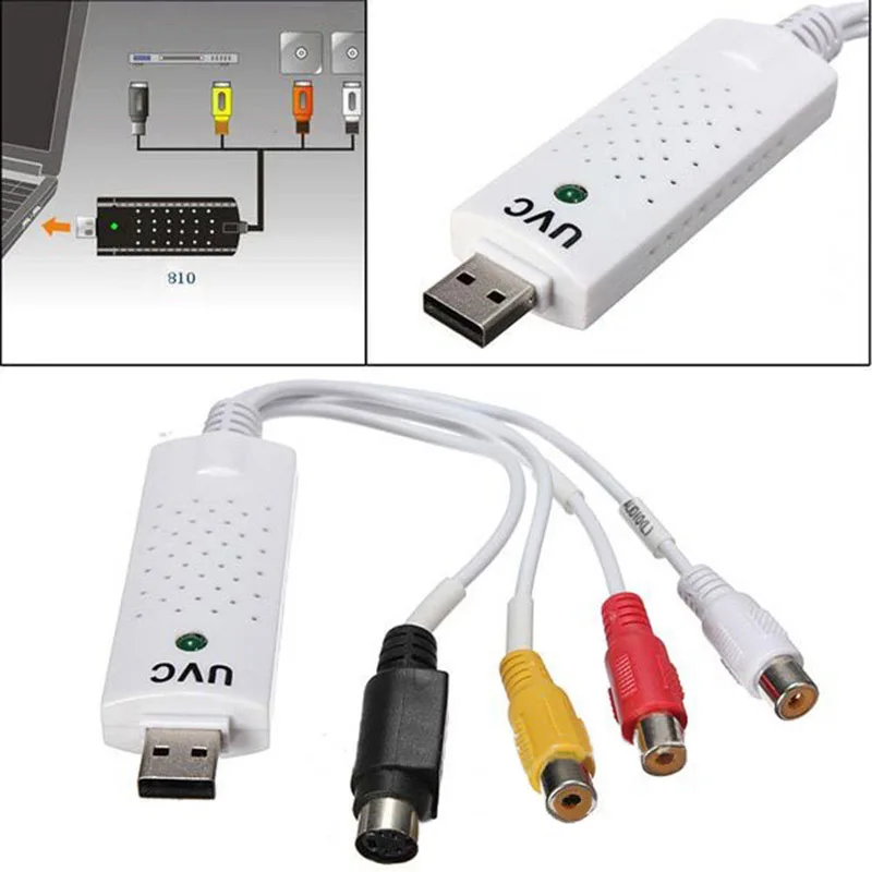 Фото Адаптер USB Easycap 2 0 для считывания аудио и видео NTSC/PAL VHS на TV DVD преобразователь