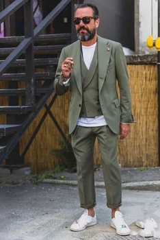 Latest Coat Pant Designs Olives Green Double Breasted Vest Men Summer Suits Casual 3 Pieces Tuxedos 2017 New(Jacket+Vest+Pants)
Latest Coat Pant Designs Olives Green Double Breasted Vest Men Summer Suits Casual 3 Pieces Tuxedos 2017 New(Jacket+Vest+Pants)