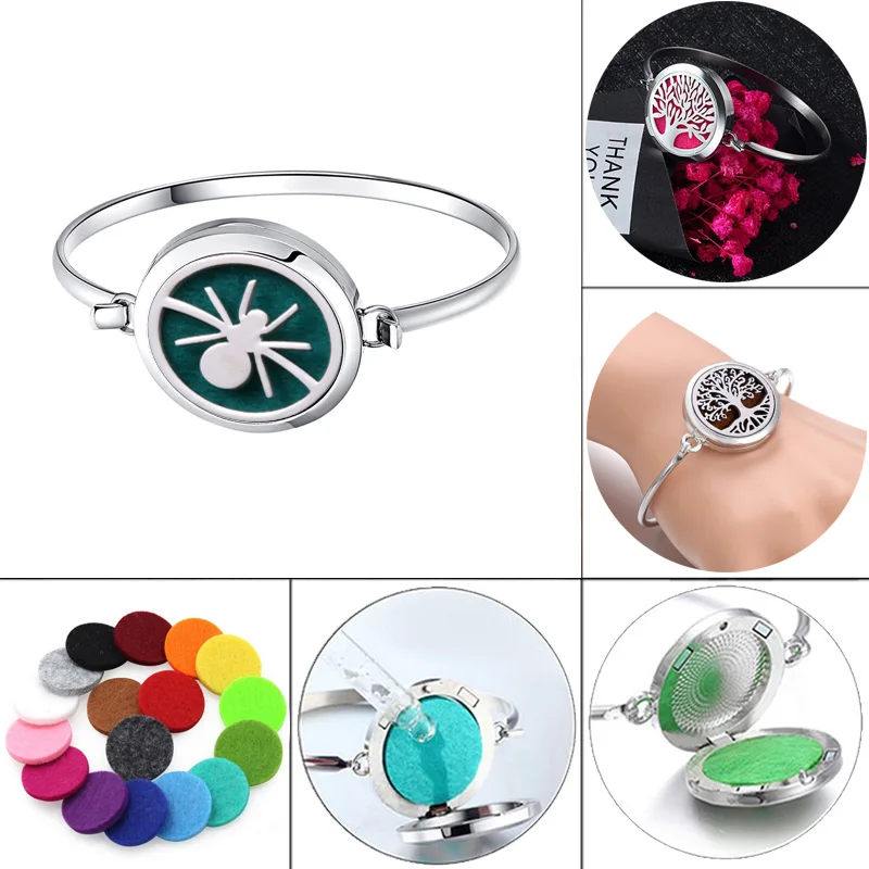 Spider pattern Perfume Bracelet Essential Oil Diffuser Aromatherapy Locket Bracelet Tree 316L Stainless Steel Diffuser Bracelet
Spider pattern Perfume Bracelet Essential Oil Diffuser Aromatherapy Locket Bracelet Tree 316L Stainless Steel Diffuser Bracelet